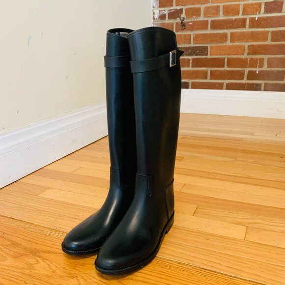 Burberry Tall Black Equestrian Style Rain Boot -- Size 39 US size 9 - Picture 10 of 15